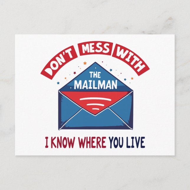 Dont Mess mit dem Mailman-Spaß Postkarte (Vorderseite)