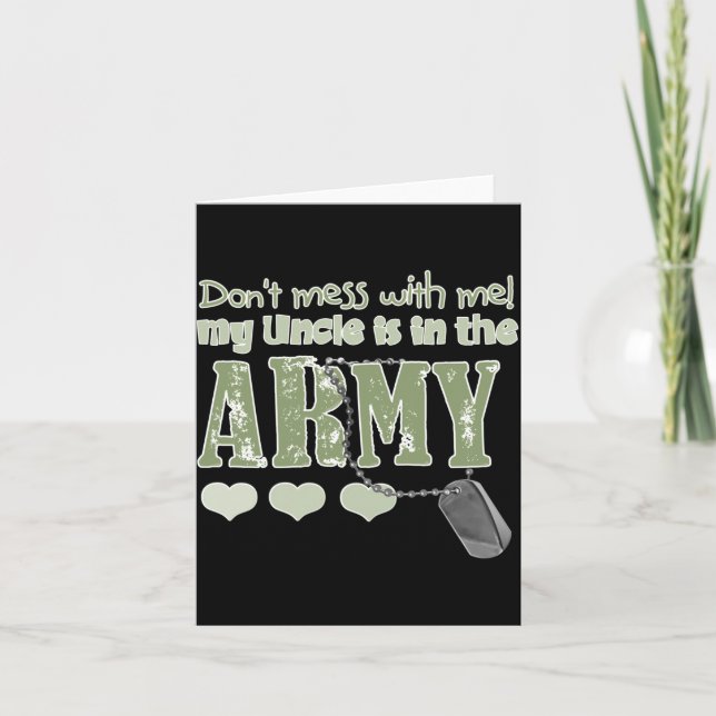 Dont Mess With Me My Uncle Is In The Army Baby  Karte (Vorderseite)