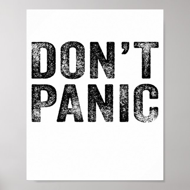 Don't Panic Vintage Distressed Sarcastic Funny Ret Poster (Vorne)