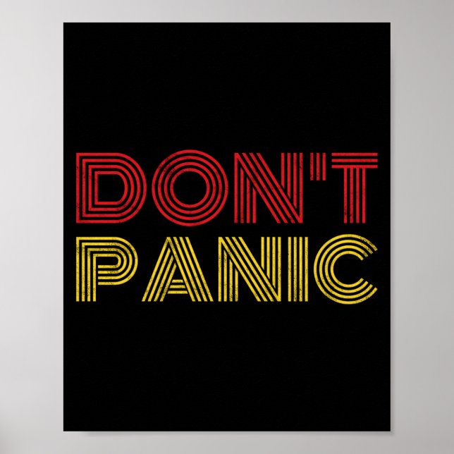 Don't Panic Vintage Distressed Shirt Long Sleeve  Poster (Vorne)