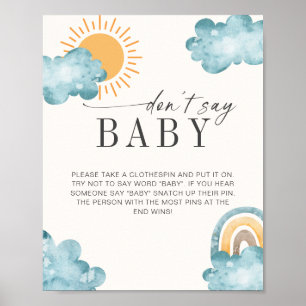 Don't Say Baby Baby Shower Sonnenschein-Spiel Poster