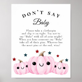 "Don't Say Baby" Halloween Baby Shower Game Poster