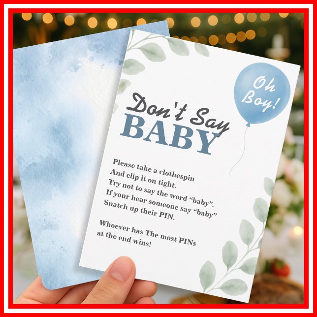 Dont Say Baby Showspiel Ballon Eukalyptus Einladung (Von Creator hochgeladen)