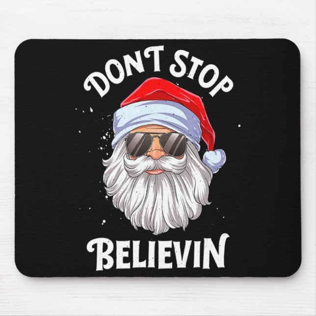 Dont Stop Believin Santa Christmas Boys Kids _1  Mousepad (Vorne)