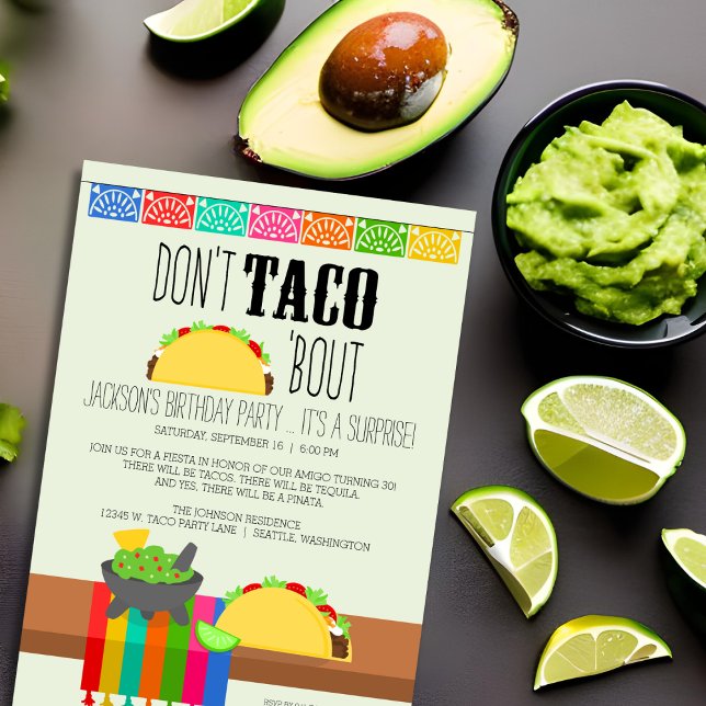 Don't Taco 'Bout Surprise Party Invitation (Créateur téléchargé)