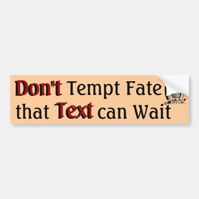 Don't Tempt Fate 3 Autoaufkleber (Vorne)