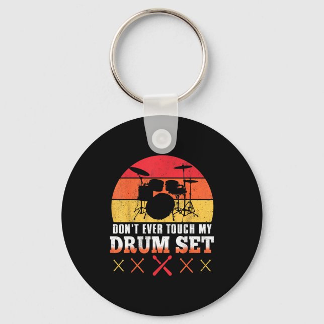 Dont Touch My Drums Shirt Funny Drumming Drummer  Schlüsselanhänger (Vorderseite)