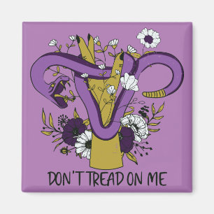 Don't Tread On Me Feminist Purple Magnet