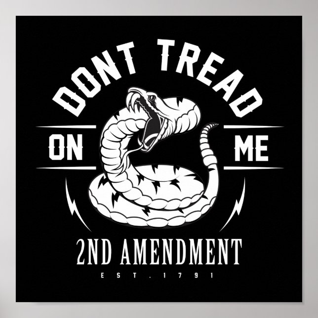 "Don't Tread on Me" Square Poster (Vorne)