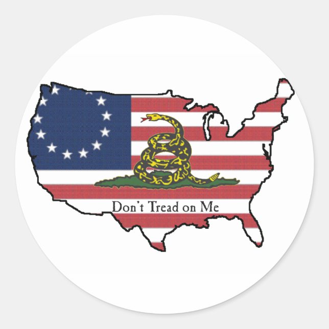 Dont Tread on Me USA Runder Aufkleber (Vorderseite)