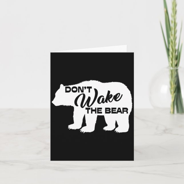 Don't Wake The Bear Funny Bear Silhouette Graphic  Karte (Vorderseite)