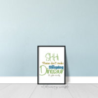 Don't Wake The Sleeping Dinosaur Kids Wall Art
