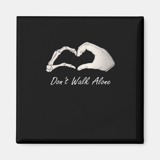 Don't Walk - White Classic - Skeleton Hands Hearts Magnet (Vorne)