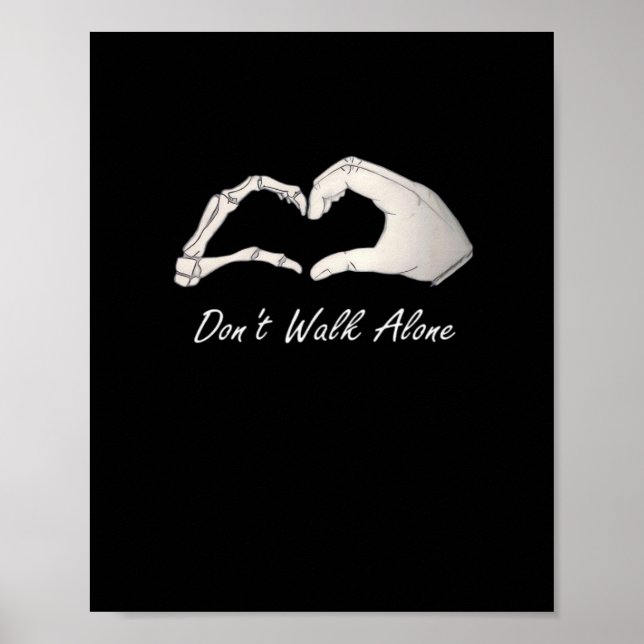 Don't Walk - White Classic - Skeleton Hands Hearts Poster (Vorne)