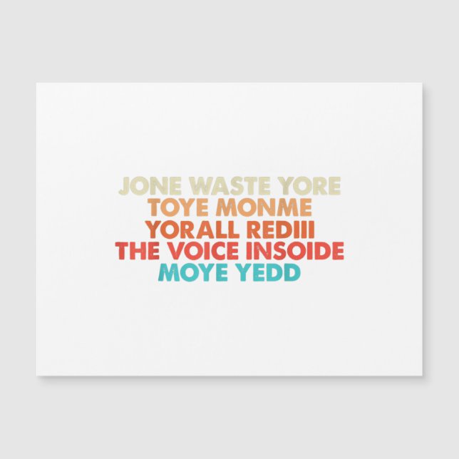 Don't Waste Your Time Magnetkarte (Vorderseite)