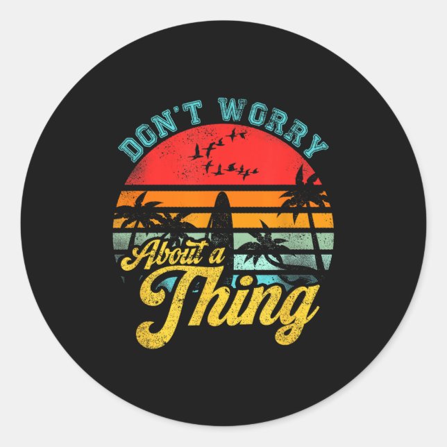 Don't Worry About A Thing Jamaican Rasta Reggae Fu Runder Aufkleber (Vorderseite)