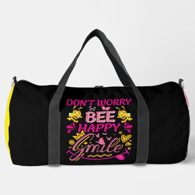 Don't Worry Bee Happy Smile  Duffle Bag (Vorderseite)