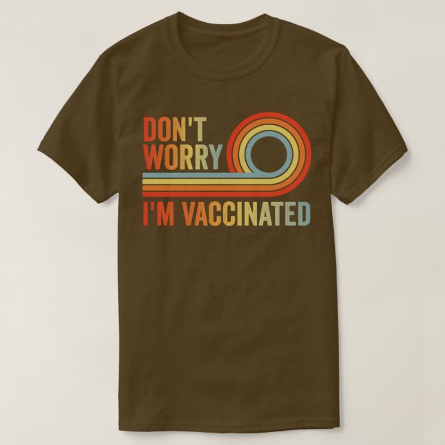 Dont Worry Im geimpft Retro Sunset P T-Shirt (Design vorne)