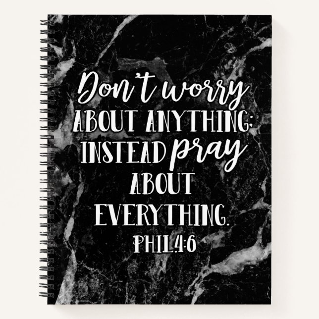 Dont Worry Pray Bible Verse Scripting Christlich Notizbuch (Vorderseite)