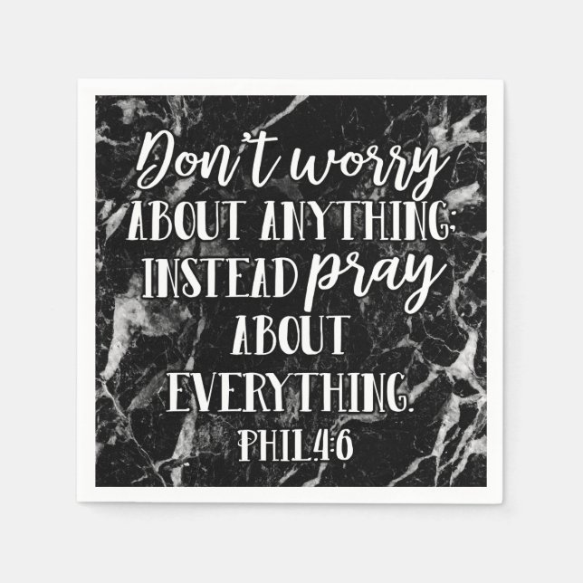 Dont Worry Pray Bible Verse Scripting Christlich Serviette (Vorderseite)