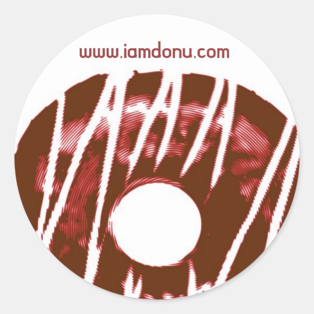 Donu-Logo, www.iamdonu.com Runder Aufkleber (Vorderseite)