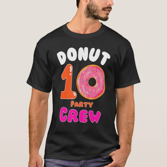 Donut 10. Party Crew Coole Doughnut für Kinder T-Shirt (Vorderseite)