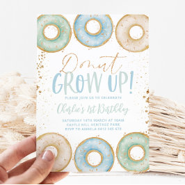 Donut 1. Geburtstag Einladung Junge Donut wächst a