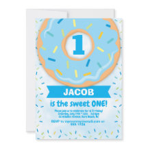 Donut 1. Geburtstag Einladung Junge Sprinklen