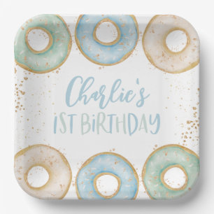 Donut 1. Geburtstag Personalisiert Party Paper Tel Pappteller