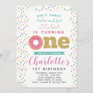 Donut 1er anniversaire Invitation