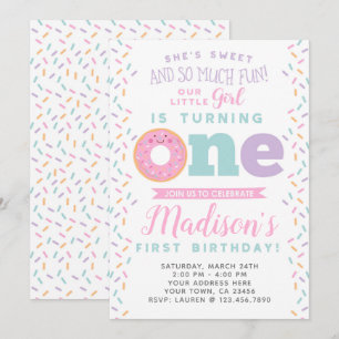 Donut 1er anniversaire Invitation