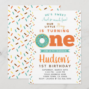 Donut 1er anniversaire Invitation