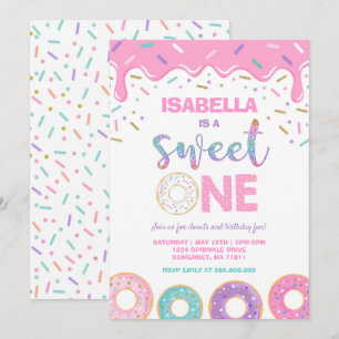 Donut 1er Anniversaire Invitation Donut Sweet One