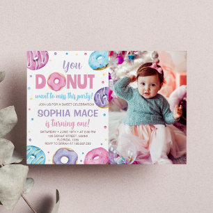 Donut 1er Anniversaire Invitation Sweet One