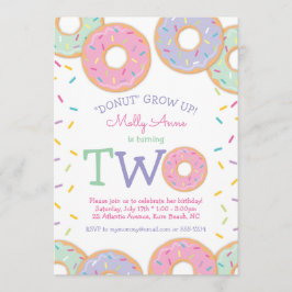 Donut 2. Geburtstag Einladung Rosa Sprinklen