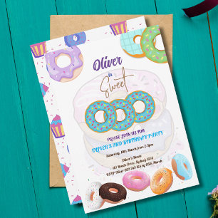 Donut 3. Geburtstagsjunge Einladung