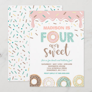 Donut 4 Ever Sweet Invitation Donut 4 Anniversaire