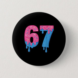 Donut 67 Meme Spaß Sechs Sieben Streusel Design  Button