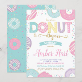 Donut and Diapers Sprinkle Baby Shower Girl Einladung