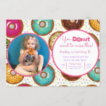 Donut Anniversaire Fête Photo Invitation