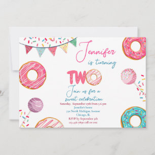 Donut Anniversaire Invitation Sweet DEUX