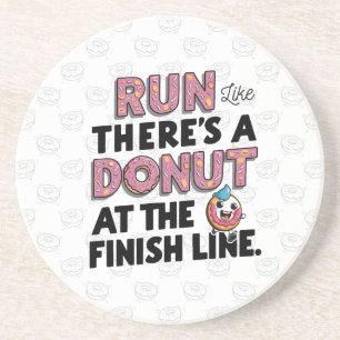 Donut auf der finish Line Funny Fitness Motivation Getränkeuntersetzer