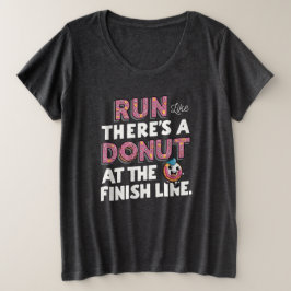 Donut auf der finish Line Funny Fitness Motivation Große Größe T-Shirt