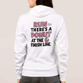 Donut auf der finish Line Funny Fitness Motivation Hoodie