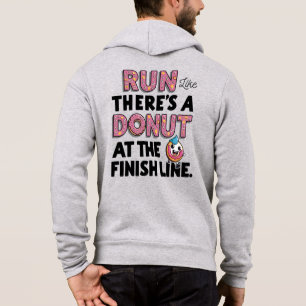 Donut auf der finish Line Funny Fitness Motivation Hoodie