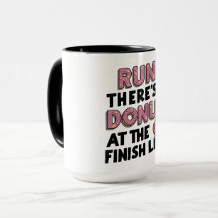 Donut auf der finish Line Funny Fitness Motivation Tasse