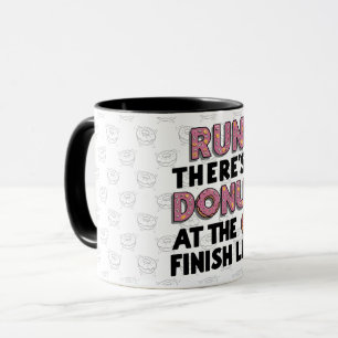 Donut auf der finish Line Funny Fitness Motivation Tasse