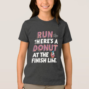 Donut auf der finish Line Funny Fitness Motivation Tri-Blend Shirt
