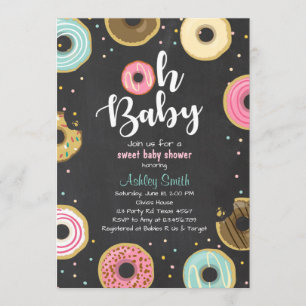 Donut Baby shower invitation Douche au fond