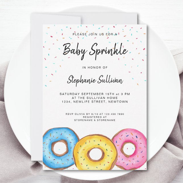Donut Baby Sprinkle Baby Dusche Einladung (Von Creator hochgeladen)